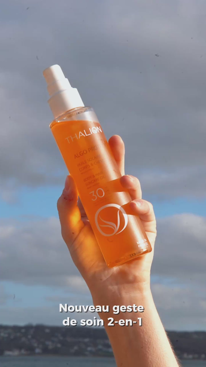 Huile solaire corps et cheveux SPF30 Thalion